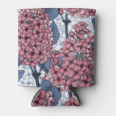 ピンクとブルーの薄紫 缶クーラー (正面)