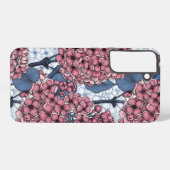 ピンクとブルーの薄紫 SAMSUNG GALAXYケース (裏面横)