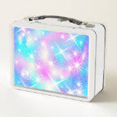 ピンクとブルーの虹色の輝き メタルランチボックス (裏面)