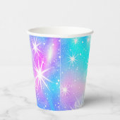 ピンクとブルーの虹色の輝き 紙コップ (右)