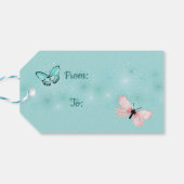 ピンクとブルーの蝶「愛で手作り」 ギフトタグ (裏面横)