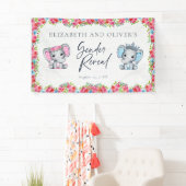 ピンクとブルーの象のバラ性別の表示 横断幕 (インサイチュ)