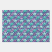 ピンクとブルーの貝殻 ラッピングペーパーシート (正面)