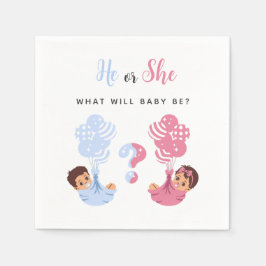 ピンクとブルーの赤ちゃん He or She Baby  スタンダードカクテルナプキン