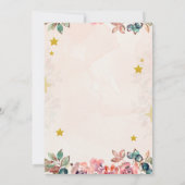 ピンクとブルーの赤モダンちゃんシャワー招待状 招待状 (裏面)