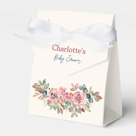 ピンクとブルーの赤モダンちゃんシャワー フェイバーボックス (正面サイド)