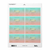 ピンクとブルーの金ゴールド平滑化血清ラベル ラベル (フルシート)