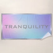 ピンクとブルーの銀グラデーション枠ヨガマット ビーチタオル (正面)