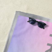 ピンクとブルーの銀グラデーション枠ヨガマット ビーチタオル (インサイチュ)