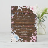 ピンクとブルーの雪片が現れる木の性別 招待状 (スタンド正面)