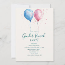 ピンクとブルーの風船　性別発表パーティー