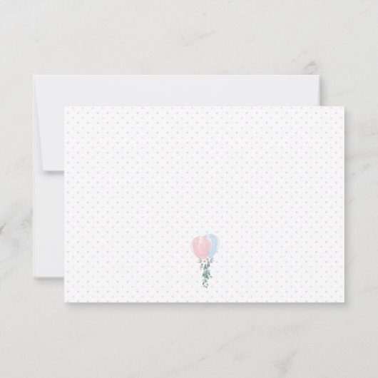 ピンクとブルーの風船 赤ちゃんのための本 リクエストカード 招待状 (裏面)