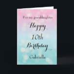 ピンクとブルーの《写真》ぼけ味10誕生日 カード<br><div class="desc">美しいピンクと青の《写真》ぼけ味10th誕生日カード孫娘、娘、姪など。この美しい10歳の誕生日カードの正面は簡単に内部のカードメッセージと同様にパーソナライズされたすることができる。これは彼女の10歳ユニークの誕生日にパーソナライズされたカードの記念を作るだろう。</div>