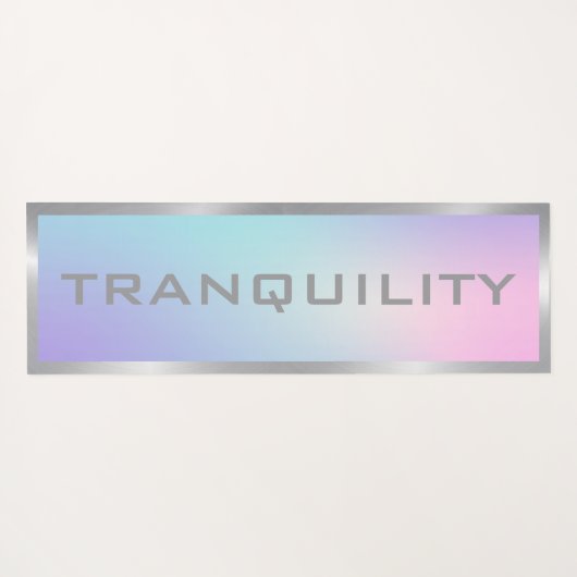 ピンクとブルーグラデーションのシルバーフレーム ヨガマット (裏面(横))