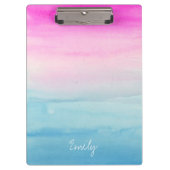 ピンクとブルーグラデーションの水色 | 名前の追加 クリップボード (正面)