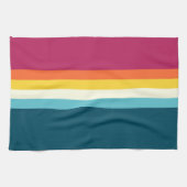 ピンクとブルーシェードストライプ キッチンタオル (横)