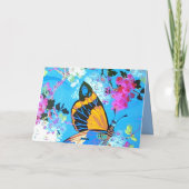 ピンクとブルーバタフライカード 案内状 (裏面)