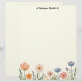 ピンクとブルーパステルの花 レターヘッド (正面/裏面)