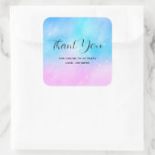 ピンクとブルーパステルグラディエントスカイパーティーありがとう スクエアシール (バッグ)