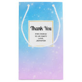 ピンクとブルーパステルグラディエントスカイパーティーありがとう スモールペーパーバッグ (裏面)