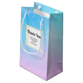 ピンクとブルーパステルグラディエントスカイパーティーありがとう スモールペーパーバッグ (裏面アングル)