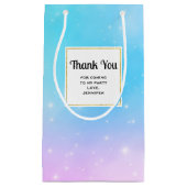 ピンクとブルーパステルグラディエントスカイパーティーありがとう スモールペーパーバッグ (正面)