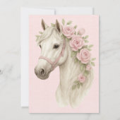 ピンクとブルーパステルフラワーズホース結婚ズ 招待状 (裏面)