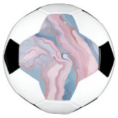 ピンクとブルーパステルマーブル | サッカーボール (回転)