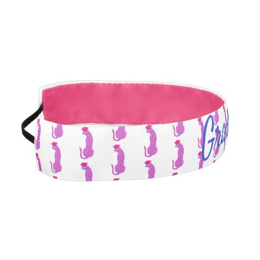 ピンクとブルーヒョウの卒業式 アスレチックヘッドバンド (左)