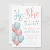 ピンクとブルー  ジェンダー・リビール 招待状 (正面)