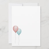 ピンクとブルー  ジェンダー・リビール 招待状 (裏面)