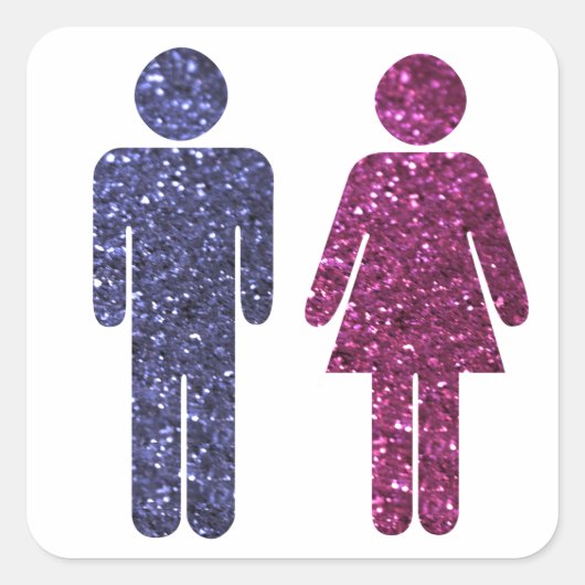 ピンクとブルー スクエアシール (正面)