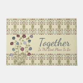 ピンクとブルー ドアマット