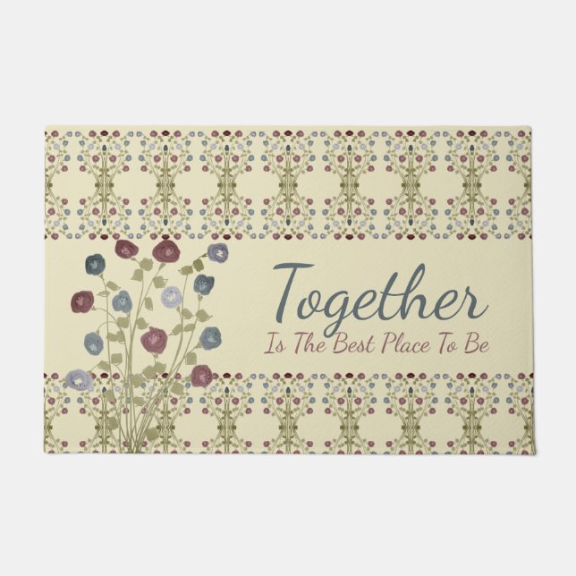 ピンクとブルー ドアマット (正面)