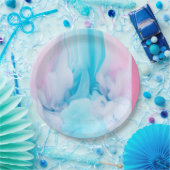 ピンクとブルー ペーパープレート (パーティー)