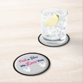 ピンクとブルーLayette Bodysuitsで愛する ラウンドペーパーコースター (インサイチュ)