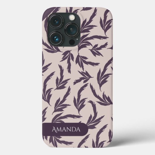 ピンクとプラムと白の葉 Case-Mate iPhoneケース (裏面)