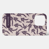 ピンクとプラムと白の葉 Case-Mate iPhoneケース (裏面 (横))