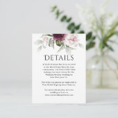 ピンクとプラムのバラフローラ結婚の詳細 エンクロージャーカード (スタンド正面)