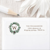 ピンクとプラムハッピーホリデー差出人住所ラベル ラベル (インサイチュ)