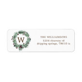 ピンクとプラムハッピーホリデー差出人住所ラベル ラベル (正面)