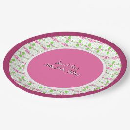 ピンクとプラムパターン(の模様が)ある結婚の ペーパープレート