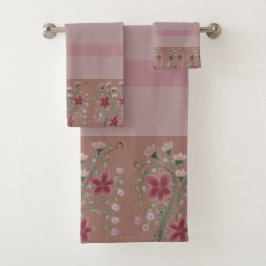 ピンクとプラム バスタオルセット