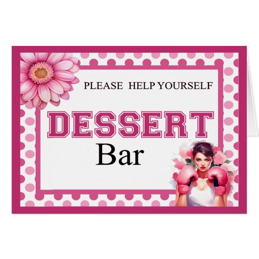 ピンクとプリティな花柄の乳がんデザートバー (正面横)