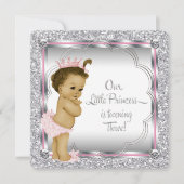 ピンクとプリンセスの第3の誕生日パーティー 招待状 (正面)