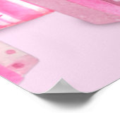 ピンクとプレゼントと風船のラウンドフォト ポスター (角)