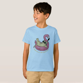 ピンクとベタンの楽しいバケーション カスタムネーム Tシャツ