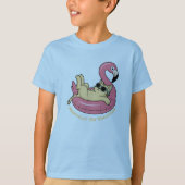 ピンクとベタンの楽しいバケーション カスタムネーム Tシャツ (正面)