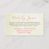 ピンクとベージュのフローラ手作りキャンドルソイワックスのメルト 名刺 (裏面)