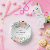 ピンクとベージュの水カラーフローラベビーシャワー ペーパーボウル (パーティー)